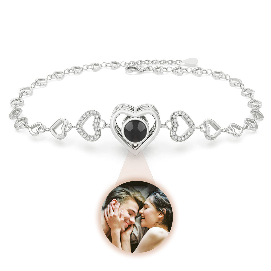 Photo Projection Bracelet Heart-Shaped