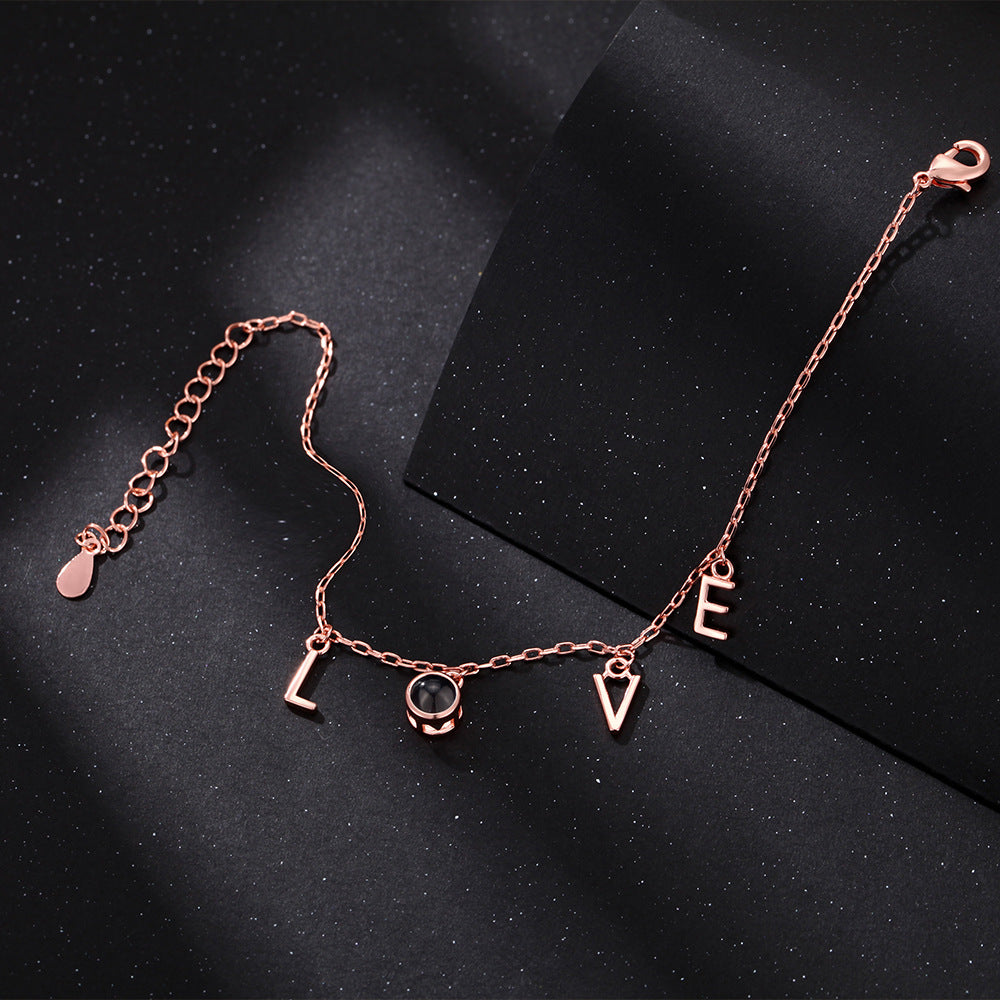 Bransoletka z Twoim Zdjęciem Napis Love