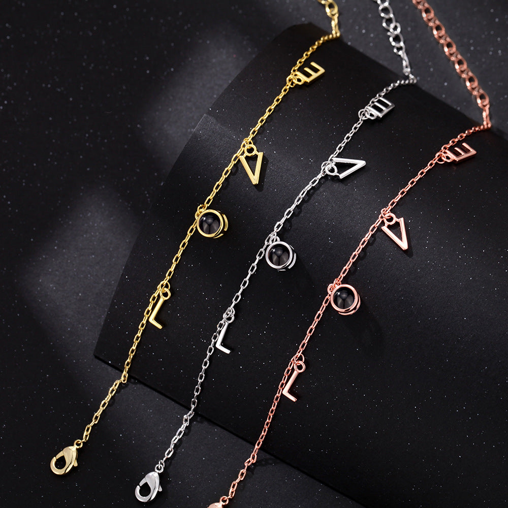 Bransoletka z Twoim Zdjęciem Napis Love