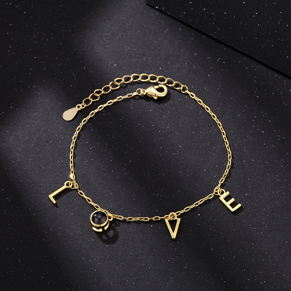 Bransoletka z Twoim Zdjęciem Napis Love