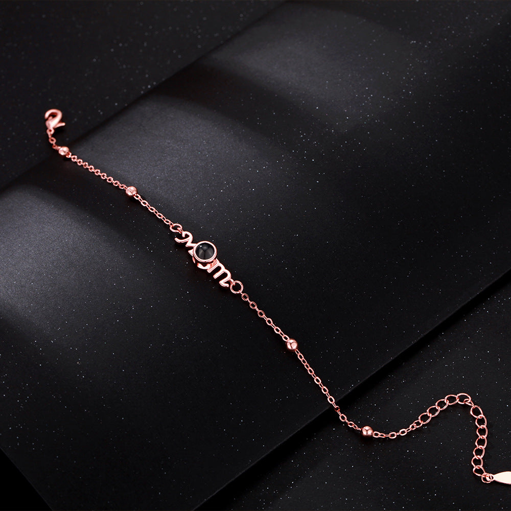 Bransoletka z Twoim Zdjęciem Napis Mom