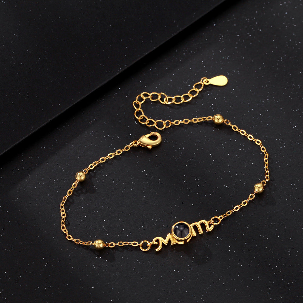 Bransoletka z Twoim Zdjęciem Napis Mom