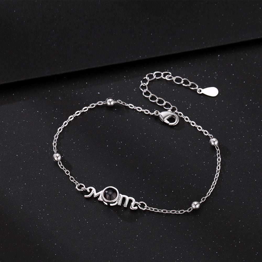 Bransoletka z Twoim Zdjęciem Napis Mom