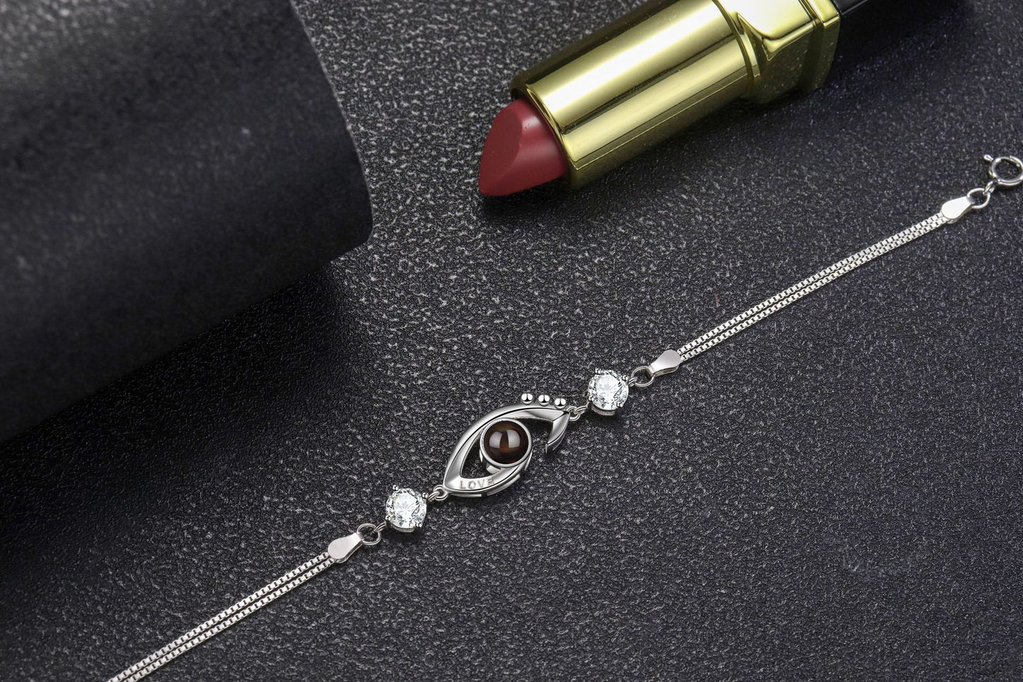 Bransoletka z Twoim Zdjęciem Oko z Napisem Love