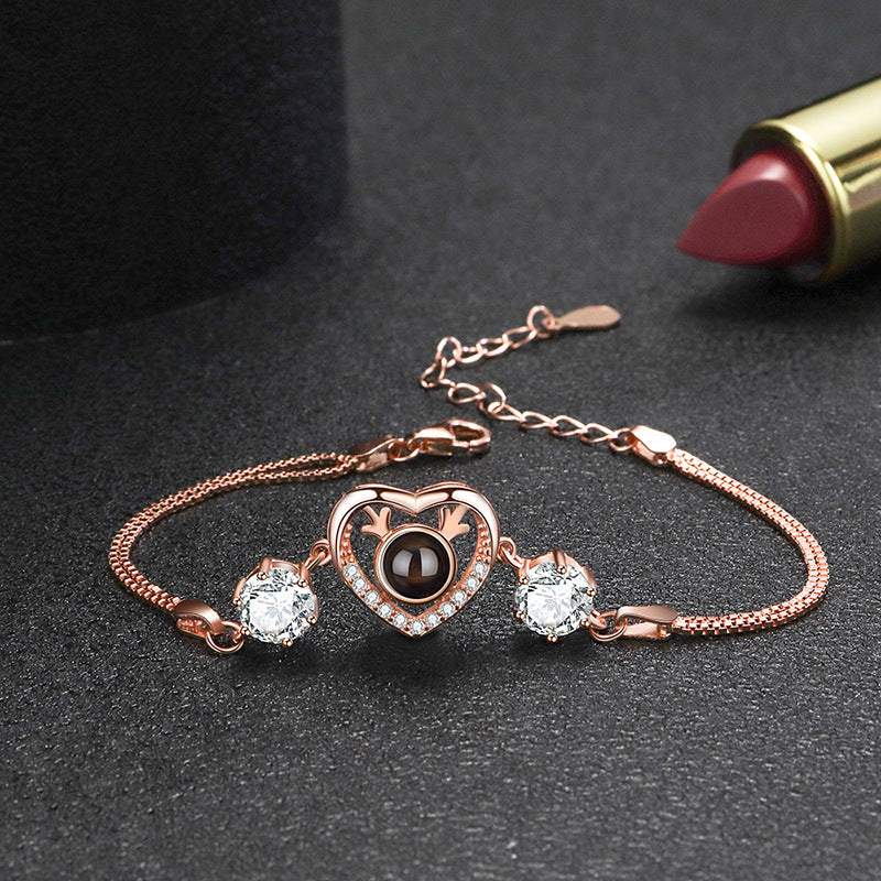 Bransoletka z Twoim Zdjęciem Serce Renifera