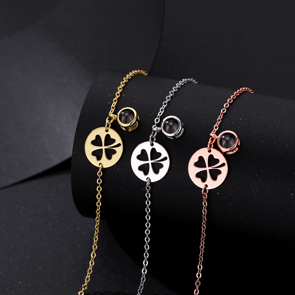 Bransoletka z Twoim Zdjęciem Szczęśliwa Koniczyna