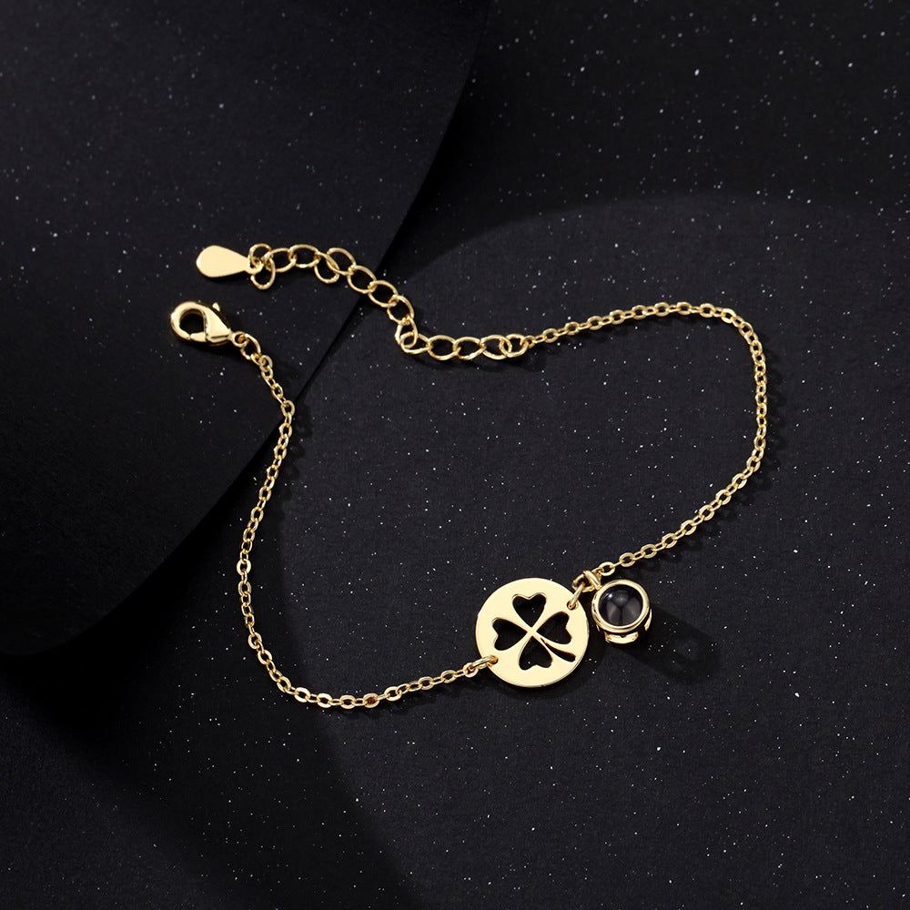 Bransoletka z Twoim Zdjęciem Szczęśliwa Koniczyna