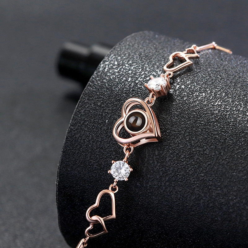 Bransoletka z Twoim Zdjęciem Złączone Serca