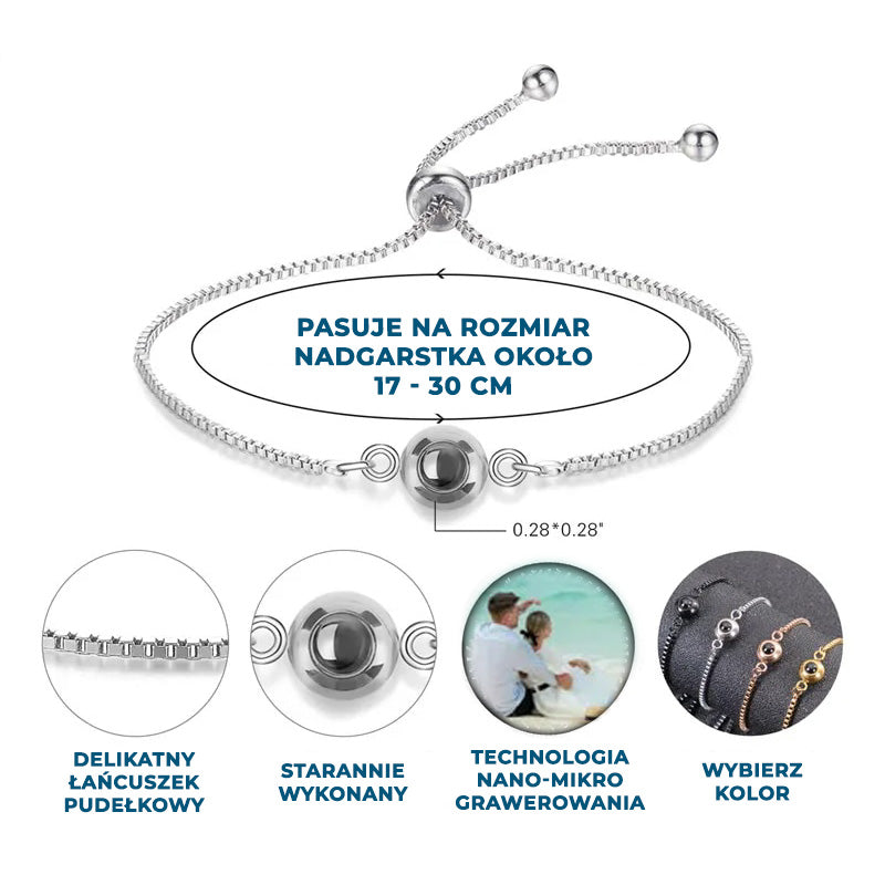 Bransoletka Z Twoim Zdjęciem Łańcuch Pudełkowy