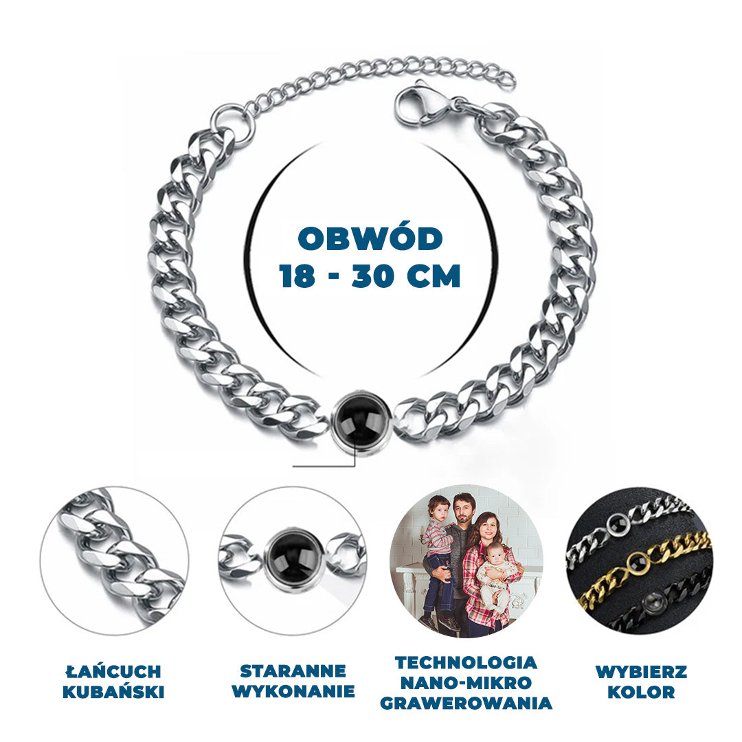 Bransoletka ze Zdjęciem w Środku Łańcuch Kubański