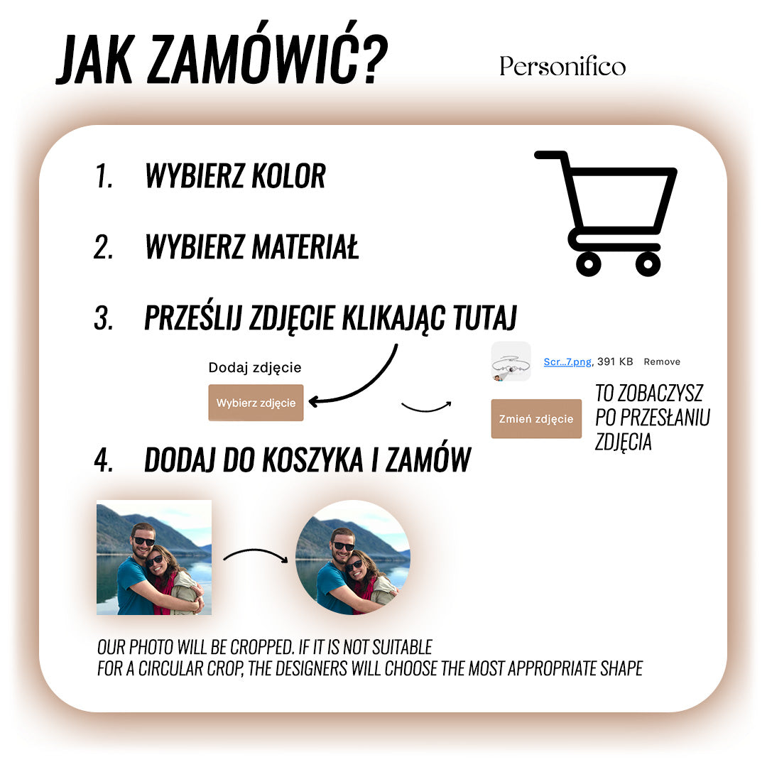 Bransoletka z Twoim Zdjęciem Psia Łapka